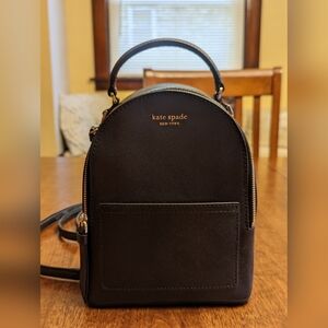 Like New. Kate Spade Mini Backpack, Black.